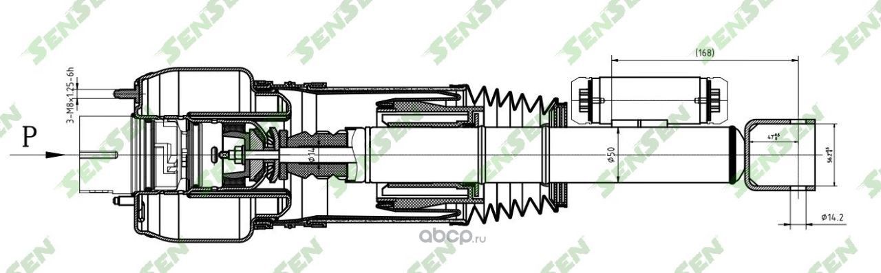 Амортизатор с пневмобаллоном передний левый MB E-Class( W211,S211) 2002/03-2008/ (Sensen). Артикул SAR079