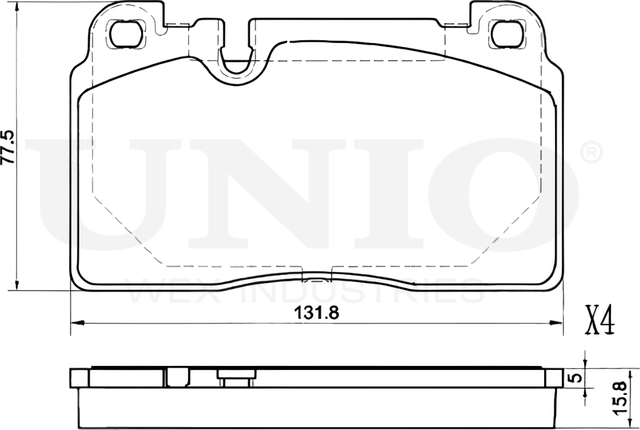 Колодки тормозные дисковые, комплект (Unio). Артикул BRP-20357