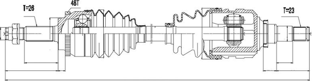Полуось (привод в сборе, приводной вал) NTY для Toyota Corolla E120, E130 2001-2008. Артикул NPW-TY-056