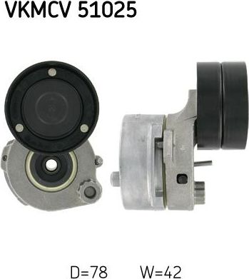 Натяжной ролик (натяжитель) приводного поликлинового ремня SKF. Артикул VKMCV 51025