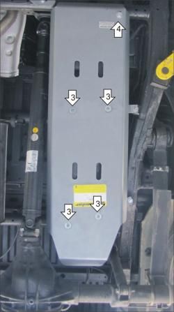 Защита алюминиевая Мотодор для бензобака Volkswagen Amarok I 2010-2016. Артикул 382710