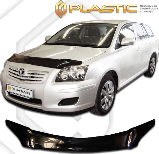Дефлектор СА Пластик для капота (Classic черный) Toyota Avensis универсал 2003-2008. Артикул 2010010109547