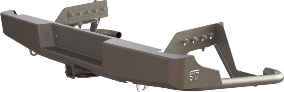 Бампер силовой STC задний для Mitsubishi L200 V 2015-2018 с квадратом под фаркоп. Артикул STC-ML200/15-BR