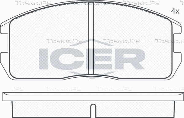 Тормозные колодки Icer передние для Mitsubishi Cordia 1983-1986. Артикул 180497