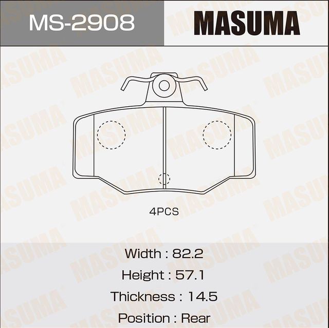Тормозные колодки Masuma. Артикул MS-2908