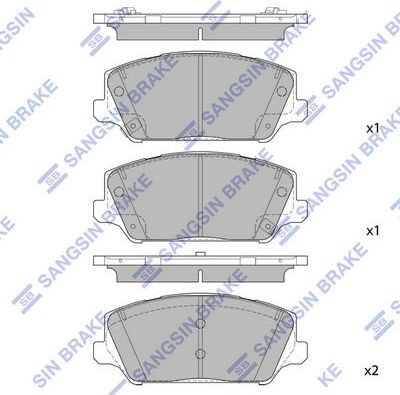 Тормозные колодки Sangsin Hi-Q. Артикул SP1986