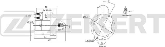 Стартер Zekkert для Hyundai Sonata IV (EF) 1998-2004. Артикул AN-1068