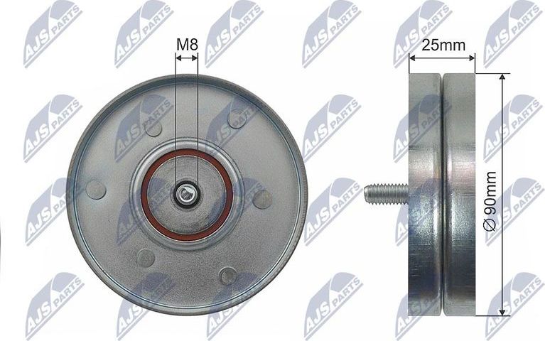 Направляющий (ведущий) ролик приводного поликлинового ремня NTY. Артикул RNK-VW-021