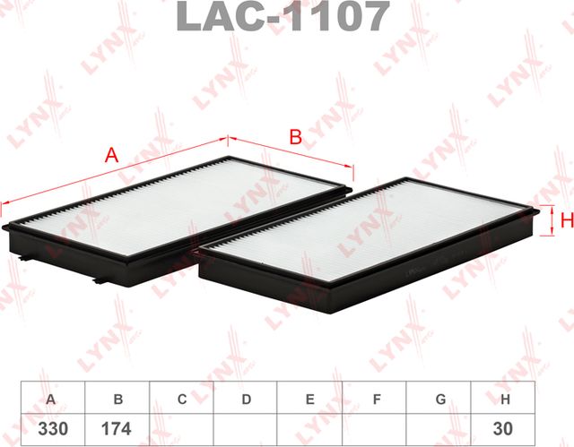 Салонный фильтр LYNXauto для BMW 7 IV (E65/E66) 2001-2008. Артикул LAC-1107