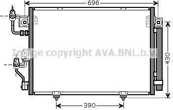 Радиатор кондиционера (конденсатор) AVA для Mitsubishi Pajero III 2000-2007. Артикул MT5191D