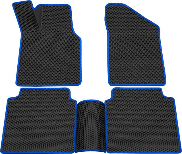 Коврики Rezkon 3D EVA Ромб резиновые для салона Lada (ВАЗ) 2105 1979-2011 Синий кант. Артикул 9239005103