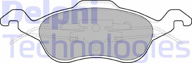Тормозные колодки Delphi (Low-Metallic) передние для Ford Focus I 1998-2005. Артикул LP1315