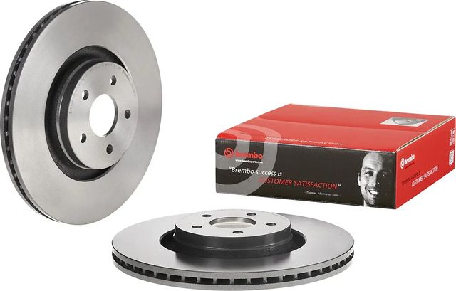 Тормозной диск Brembo PRIME LINE - UV Coated передний для Ford Focus III 2012-2019. Артикул 09.E097.11