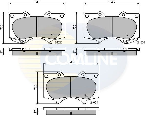 Тормозные колодки Comline Comline передние для Toyota Tacoma II 2004-2015. Артикул CBP31201