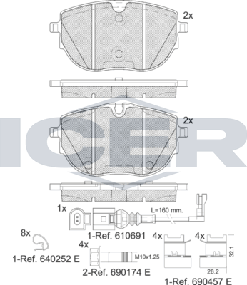 Тормозные колодки Icer. Артикул 142399