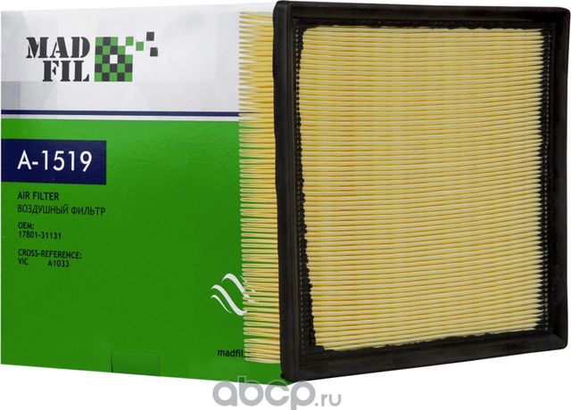 Фильтр воздушный Madfil Toyota A-1519 (аналог A-1033) Madfil. Артикул А1519