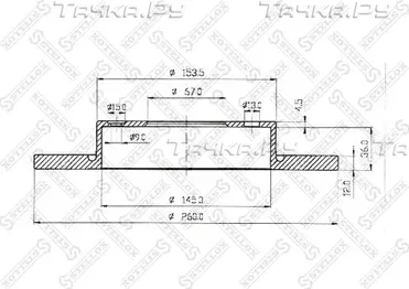 Тормозной диск Stellox. Артикул 6020-3345-SX