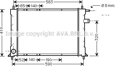 Радиатор охлаждения двигателя AVA для Rover Streetwise 2003-2005. Артикул AU2111