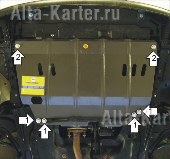 Защита Мотодор для картера, КПП Peugeot 207 2006-2013. Артикул 01609