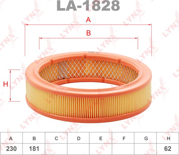 Воздушный фильтр LYNXauto для ВАЗ 2101 1970-2005. Артикул LA-1828