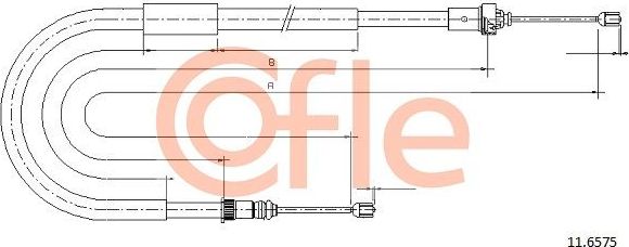 Трос ручника (тросик ручного тормоза) Cofle. Артикул 11.6575
