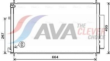 Радиатор кондиционера (конденсатор) AVA (алюминий). Артикул HD5309D