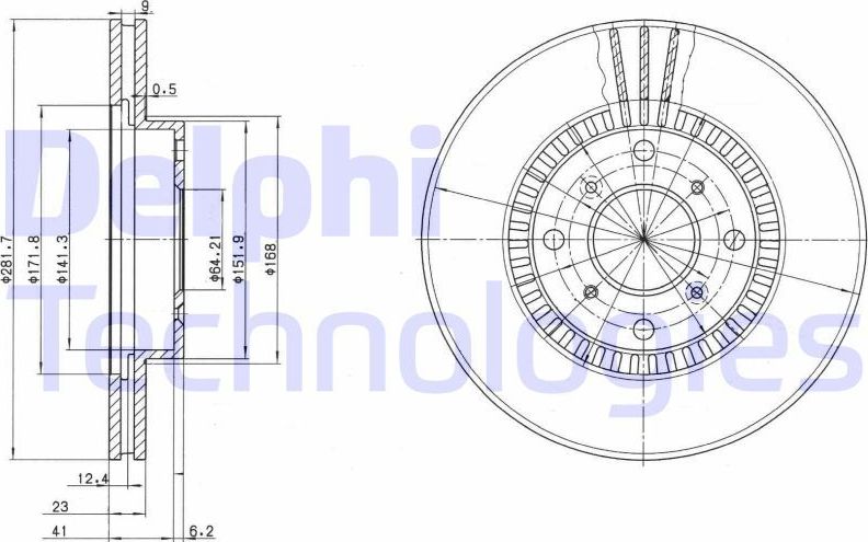 Тормозной диск Delphi. Артикул BG2815