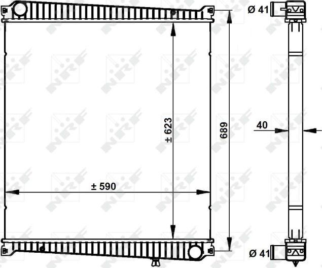 Радиатор охлаждения двигателя NRF для Renault Mascott 2004-2013. Артикул 59212