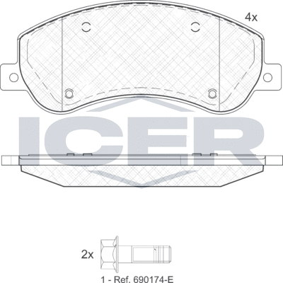 Тормозные колодки Icer. Артикул 141793-204