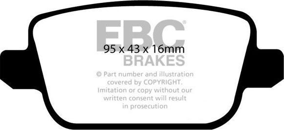 Тормозные колодки EBC Brakes задние для Ford S-MAX II 2015-2018. Артикул DP41933R