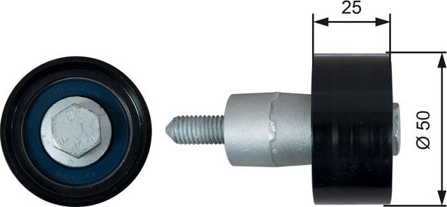 Направляющий (ведущий) ролик ремня ГРМ Gates PowerGrip® для SEAT Mii 2011-2019. Артикул T42317