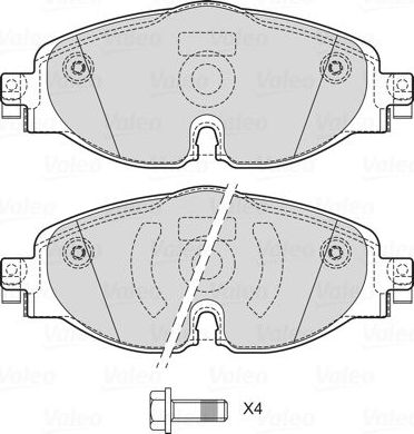 Тормозные колодки Valeo. Артикул 601702