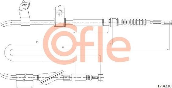 Трос ручника (тросик ручного тормоза) Cofle задний правый для Honda Accord VI 1998-2003. Артикул 92.17.4210