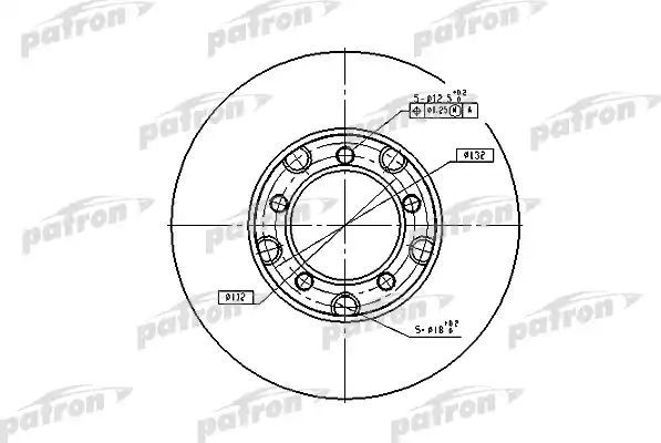 Тормозной диск Patron передний для Mercedes-Benz T1 1977-1996. Артикул PBD1577
