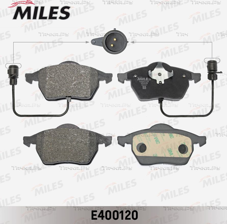 Тормозные колодки Miles (Low-Metallic) передние для Audi 100 III (C3) 1990-1990. Артикул E400120
