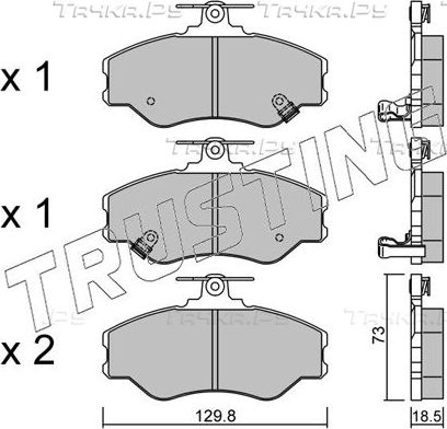 Тормозные колодки Trusting передние для Hyundai H-100 1993-2000. Артикул 375.0