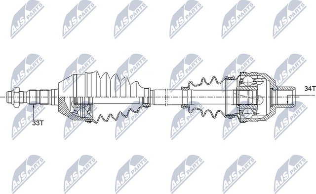 Полуось (привод в сборе, приводной вал) NTY правая для Opel Zafira B 2005-2012. Артикул NPW-PL-089