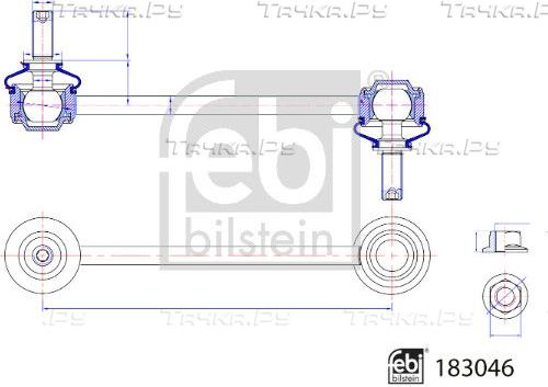 Стойка (тяга) стабилизатора Febi Bilstein (сталь). Артикул 183046