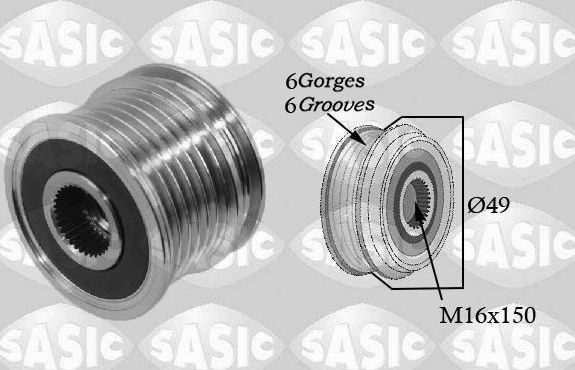 Муфта генератора обгонная Sasic для Volkswagen Multivan T5 2009-2015. Артикул 1676008