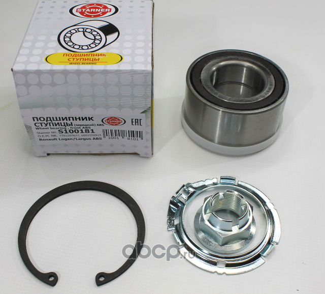 Подшипник ступицы передней STARNER ВАЗ Lada Largus (с AБС), RENAULT LOGAN (2004-. Артикул S100181