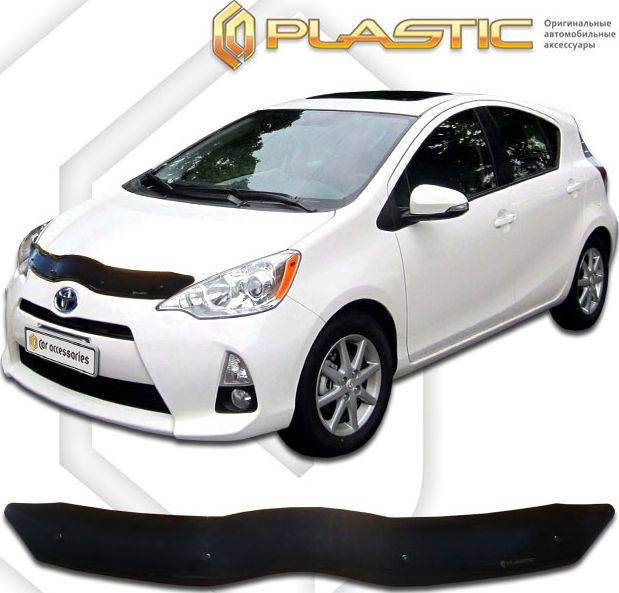 Дефлектор СА Пластик для капота (Classic черный) Toyota Aqua P10 2011-2026. Артикул 2010010112134