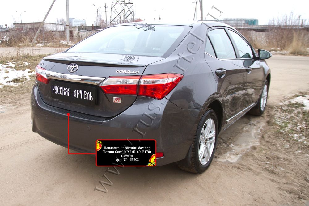 Накладка Русская Артель на задний бампер для Toyota Corolla E180/E170 седан 2013-2019. Артикул NT-155202
