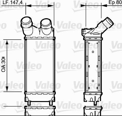 Интеркулер Valeo (алюминий) для Peugeot Partner Tepee 2008-2010. Артикул 818866