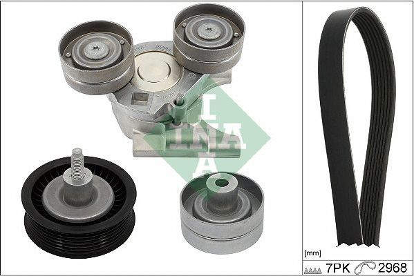 Приводной ремень поликлиновой с роликами (комплект) Ina. Артикул 529 0442 10
