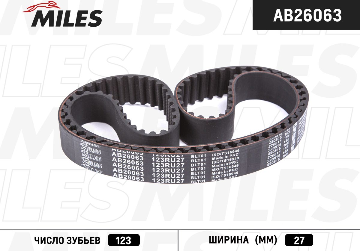 Ремень ГРМ Miles для Nissan Kubistar X76 2003-2026. Артикул AB26063