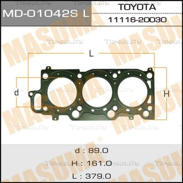 Прокладка ГБЦ Masuma для Toyota Harrier II (XU30) 2003-2006. Артикул MD-01042SLH