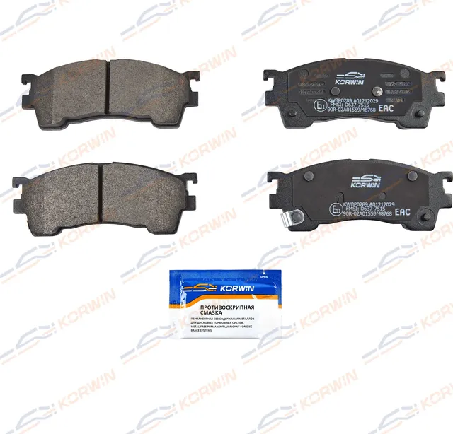 Колодки тормозные перед. Mazda 323 98-04/Mazda 626 97-02/Premacy (CP) 99-05 (Korwin). Артикул KWBP0289