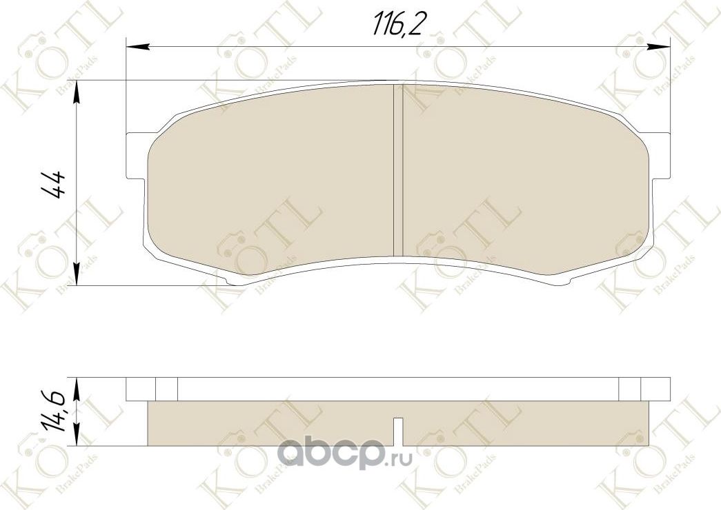 Колодки тормозные дисковые задние к-т TOYOTA LC 80/90/120 90>/MITSUBISHI PAJERO (Kotl) Kotl. Артикул 1182kt