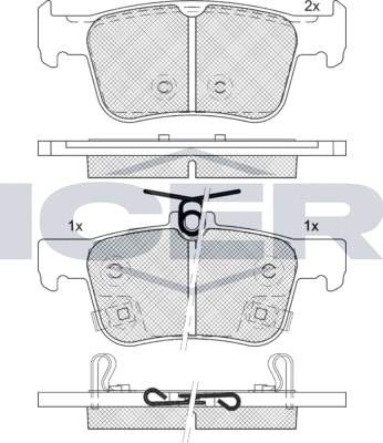 Тормозные колодки Icer. Артикул 182339