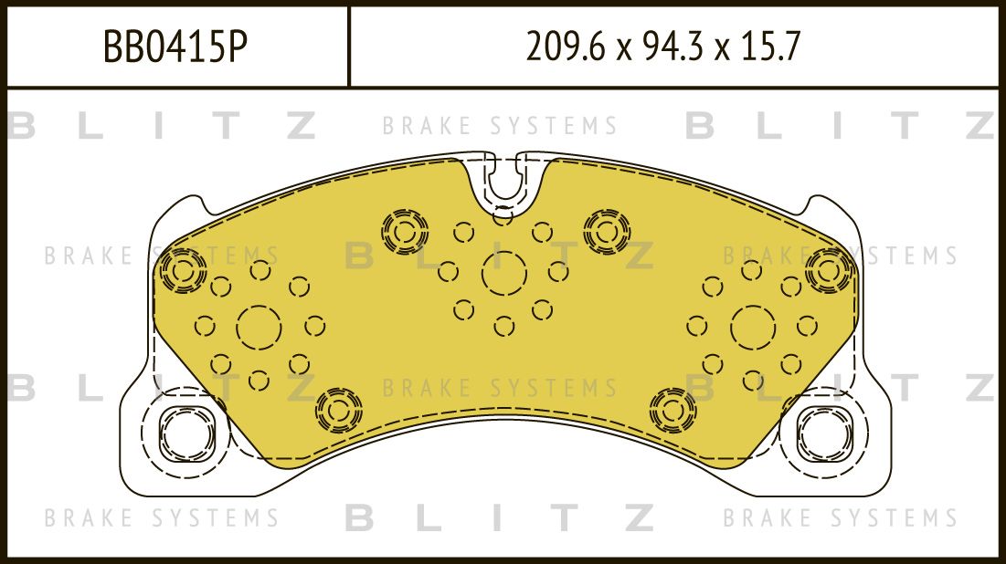 Колодки тормозные VW/PORSCHE TOUAREG/CAYENNE 02- перед. (Blitz). Артикул BB0415P